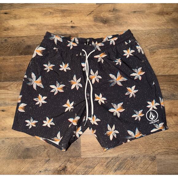 Volcom Other - Volcom men’s black floral stretch surf swim shorts